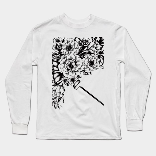 Floral Wall Long Sleeve T-Shirt by Akbaly